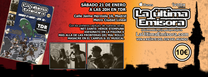 21 de Enero a las 20h, Programa 1 en vivo en TDR, en Madrid